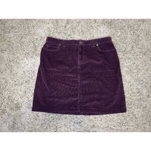 LL BEAN Favorite Fit Corduroy Purple Skirt Tennis Casual Outdoor Camping Sz 14P